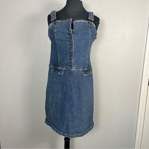 Vintage 90s Contempo 100% cotton denim button dress size 12